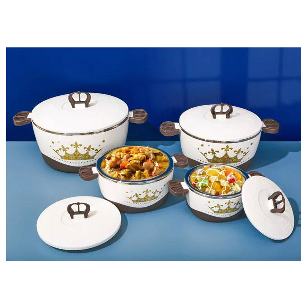 Set of 4 Round Thermal Insulating Pots for Food Storage