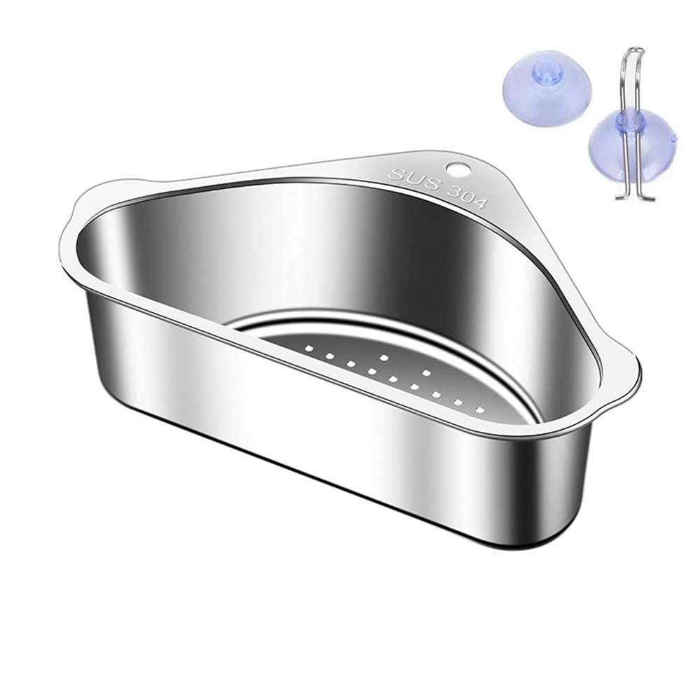 Stainless Steel Triangular Sink Strainer Basket Silver