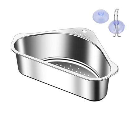 Stainless Steel Triangular Sink Strainer Basket Silver