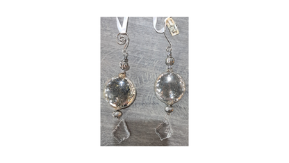 Set of 2 Glass Christmas Ornaments