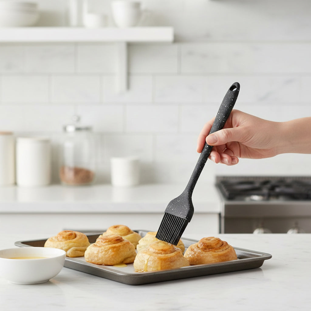 Premium Silicone Pastry Brush Black Granite 27cm