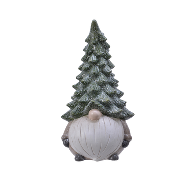 Gnome terracotta with glitter tree hat 1pc - 30cm (KAEMINGK)