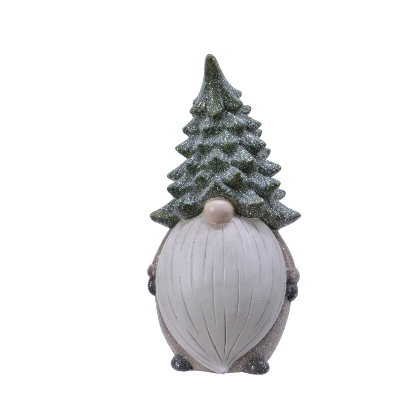 Gnome terracotta with glitter tree hat 1pc - 30cm (KAEMINGK)