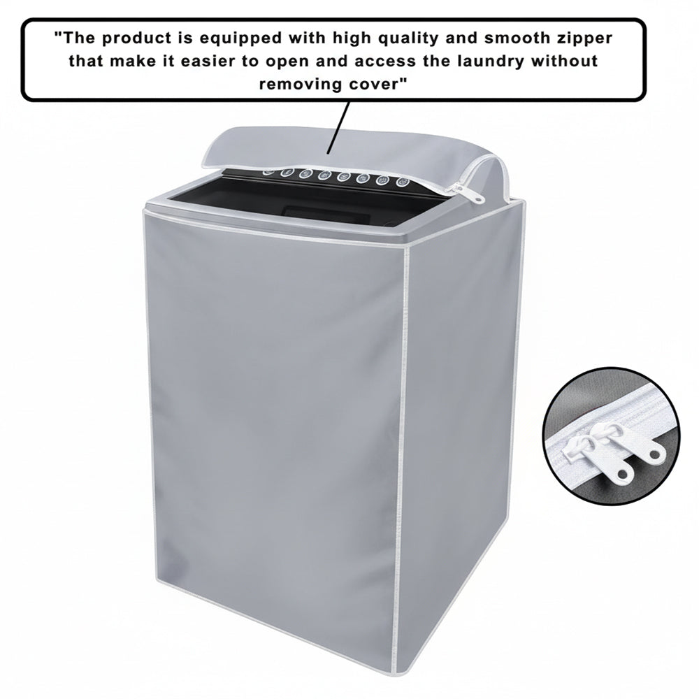 Waterproof & Dustproof  Top LoadWashing Machine Cover Suitable for 7-8 Kg – Grey