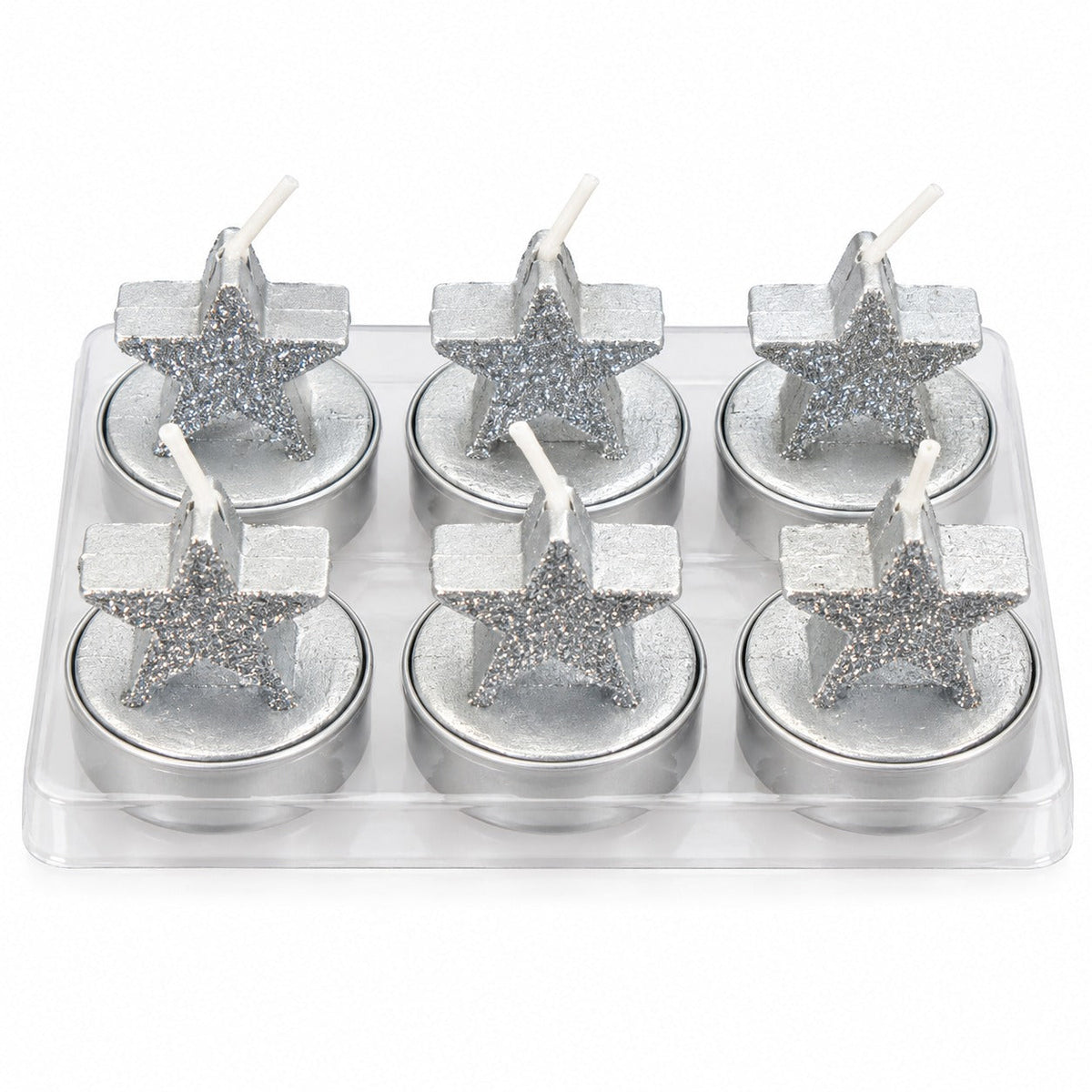 Migros Silver Star Christmas Candles – Set of 6