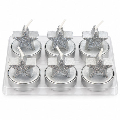 Migros Silver Star Christmas Candles – Set of 6