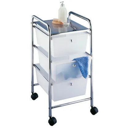 Wenko Household and Bathroom Trolley "MESSINA" with 3 Drawers