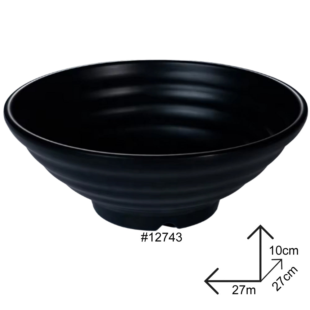 Round Bowl Black Melamine Dinnerware