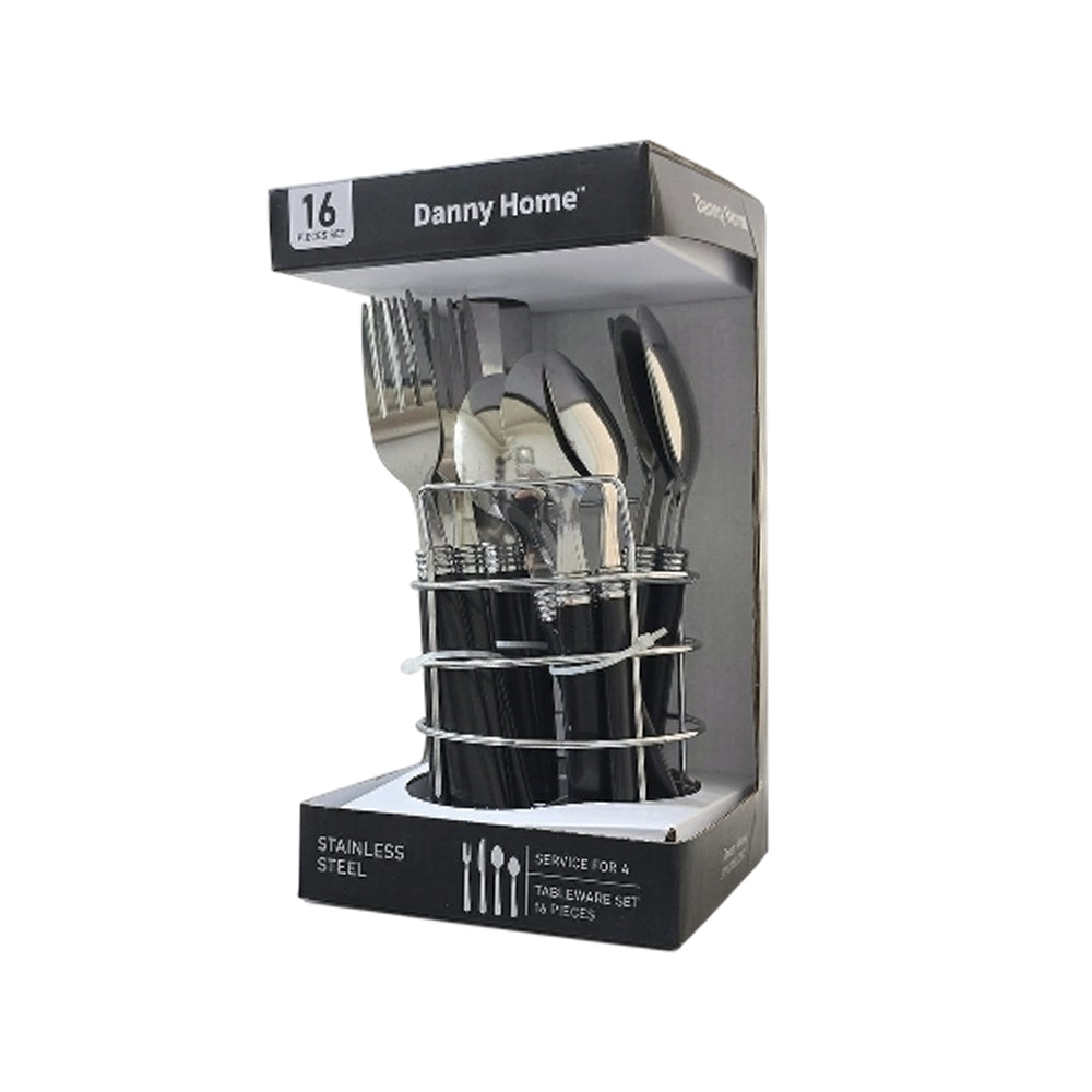 Danny Home 16-Pieces Stainless Steel Cutlery Set With Stand