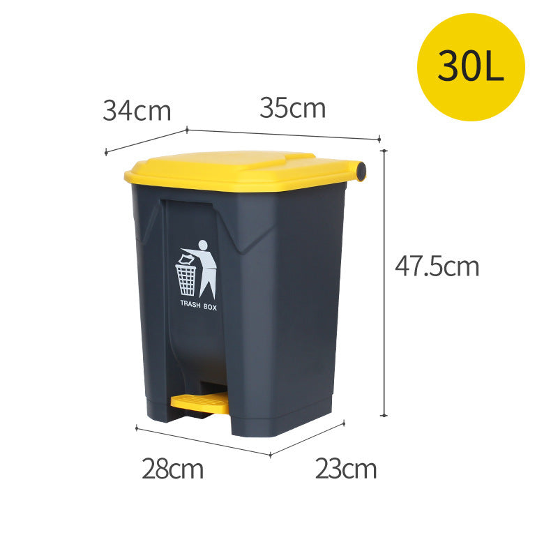 20/30/50/80/100-Liter Heavy-Duty Plastic Foot Pedal Operated Trash Can with Lid