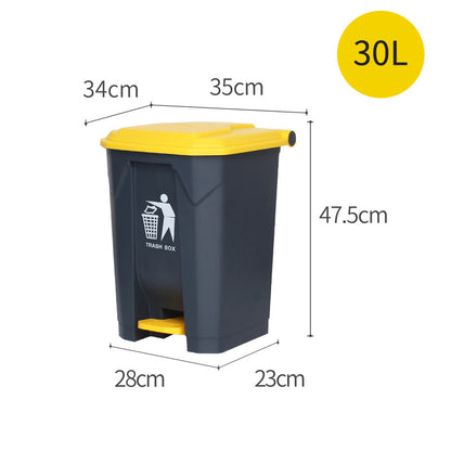 20/30/50/80/100-Liter Heavy-Duty Plastic Foot Pedal Operated Trash Can with Lid