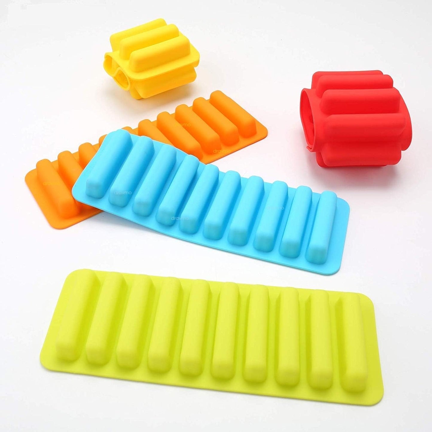 Silicone Cylinder Ice Cube Tray & Stick Bar Biscuit Chocolate Baking ( Random Color )