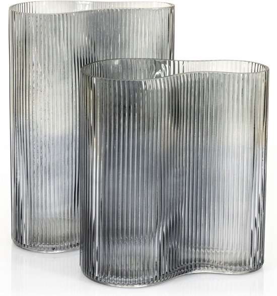 Vase Riba-5 Grey by By-Boo – Height 20 cm