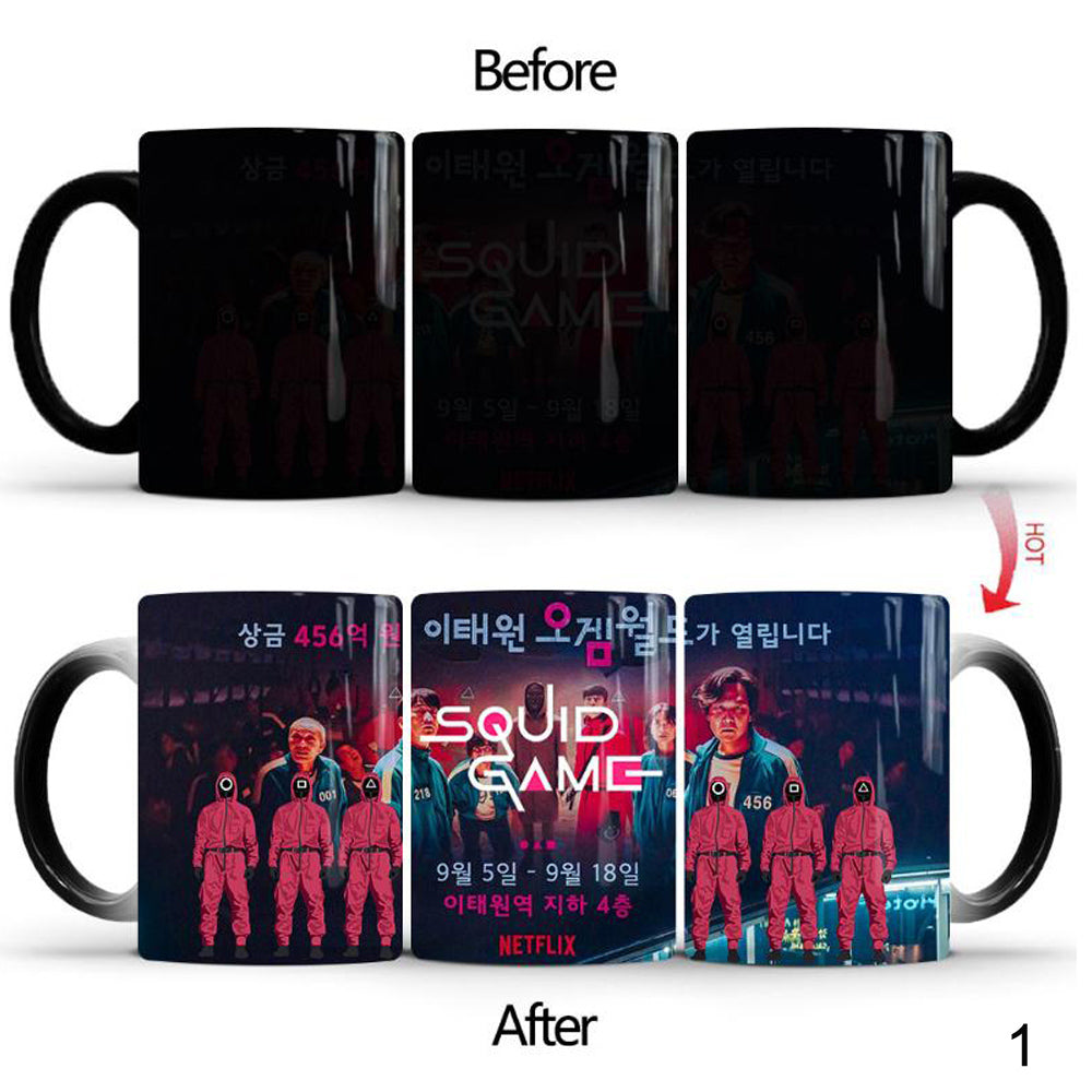 Color Changing Ceramic Mug Squid Game Thermal Reaction