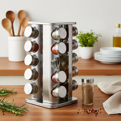 20-JARS 100ML Stainless Steel Rotating Seasoning Spice Jar Set