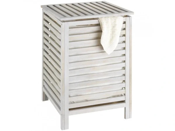 Norway laundry basket, natural white By Wenko.de
