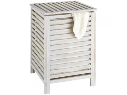 Norway laundry basket, natural white By Wenko.de