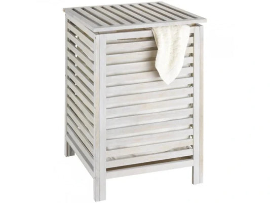 Norway laundry basket, natural white By Wenko.de