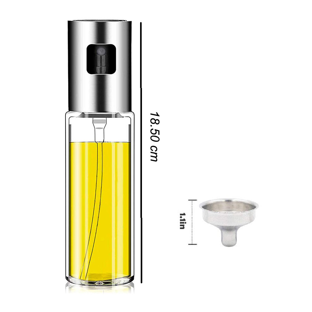 Heavy-duty Stainless Steel with Glass Olive Oil Sprayer Dispenser For Cooking 100-ml