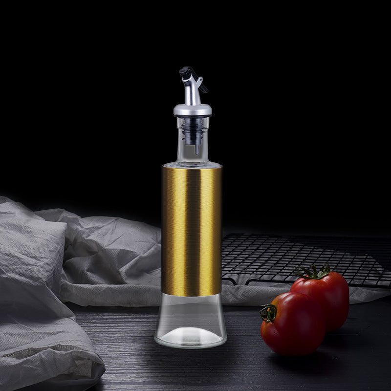 Danny Home Cruet Glass Stainless Steel Cover Oil And Vinegar Dispenser – 350ml – Bronze