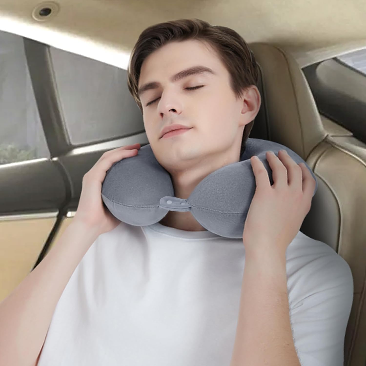U-Shaped Micro Beads Neck Head Support Travel Pillow