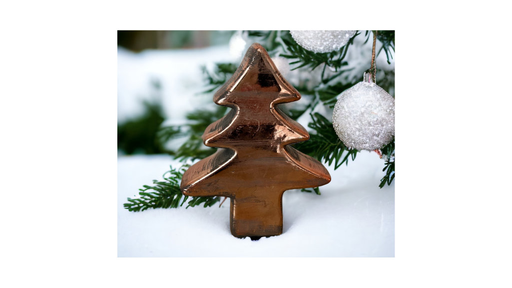 Ceramic Christmas Tree Decoration Rose Gold