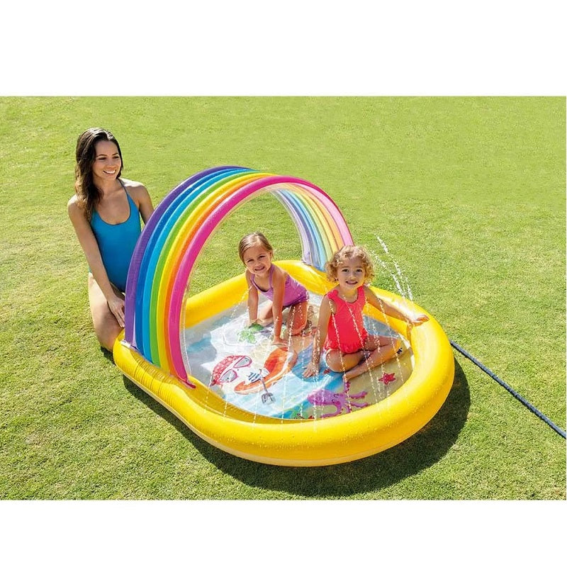 Intex 57156 Inflatable Rainbow Arch Pool, 130 x 170 x 86 Centimeters