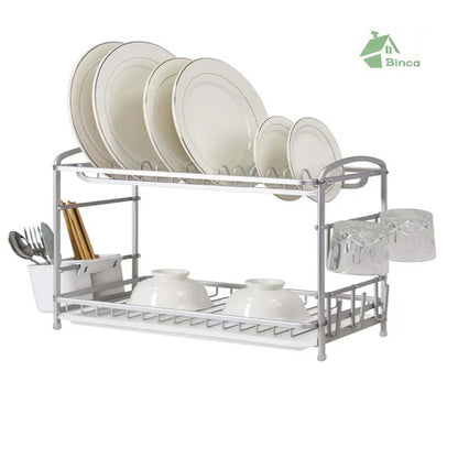 Binca Aluminum Large 2-Layer Dish Rack 62-cm