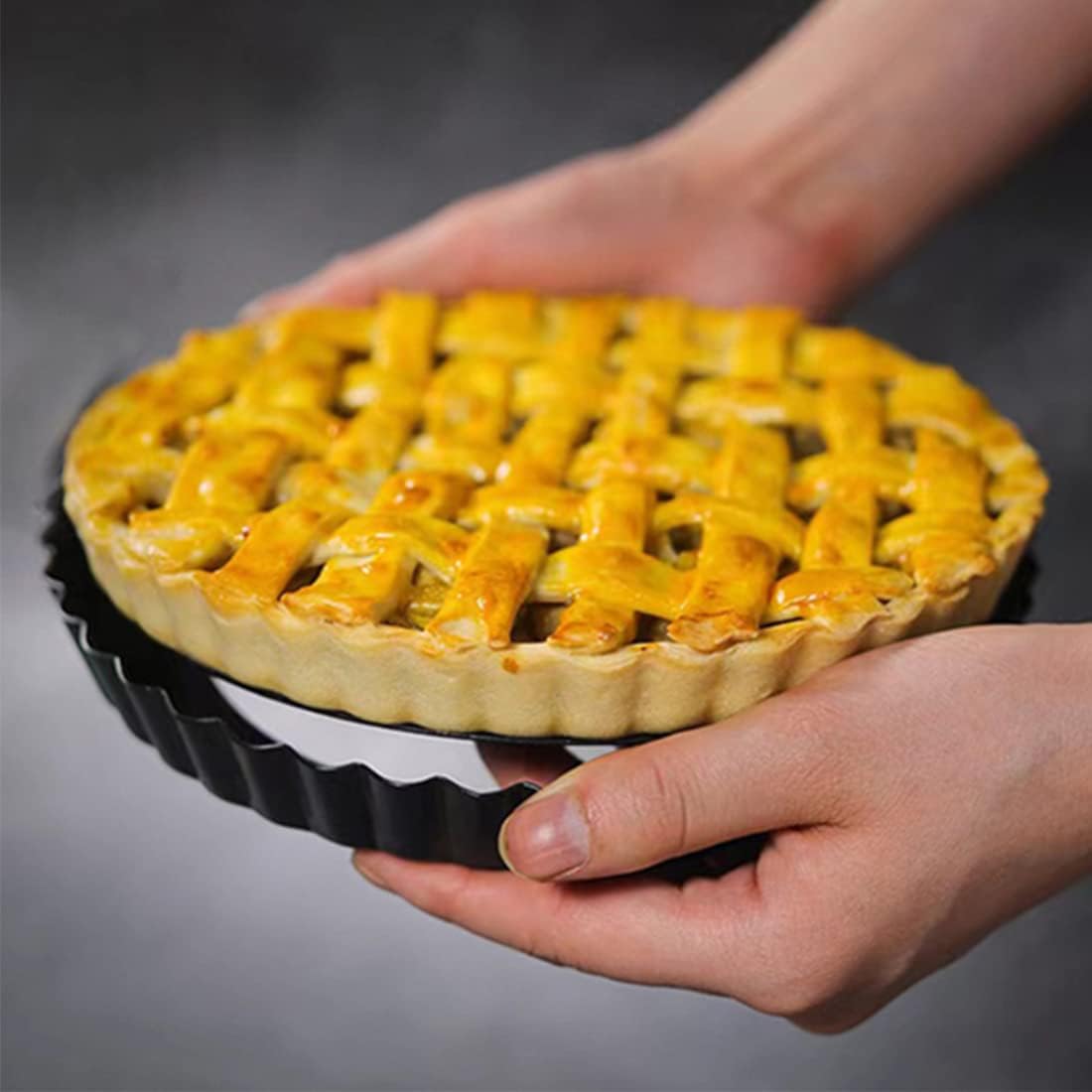 Danny Home Carbon Steel Premium quality , Non-stick Detachable Round Tart Pan 20cm