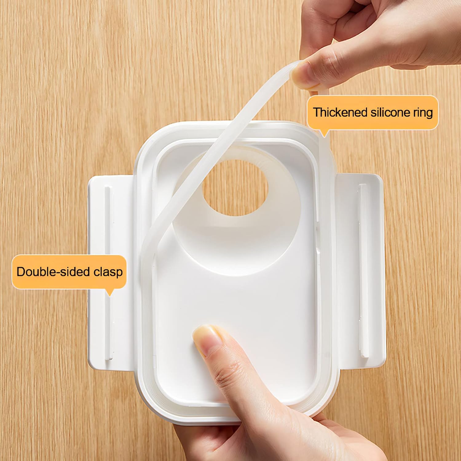 2500ml Cereal Storage Containers, Airtight Plastic Kitchen Storage Boxes with Flip-Top Lid