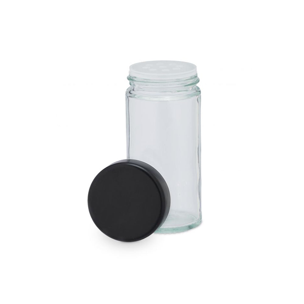 16-JARS 100ML Stainless Steel Rotating Seasoning Spice Jar Set Black