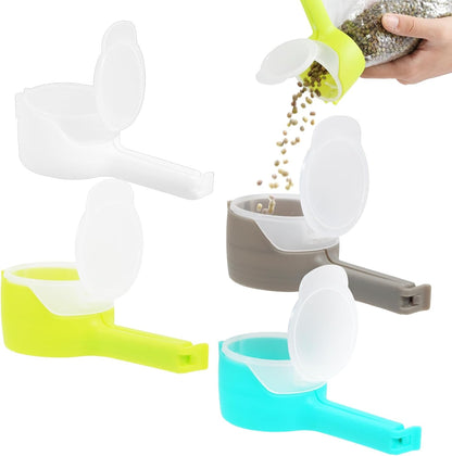 4-Pieces Bag Clips for Food Storage Sealing Clips with Pour Spouts
