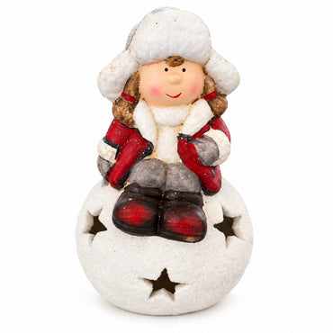 Cucina & Tavola LED Christmas Table Decoration – Winter Girl on Snowball Description