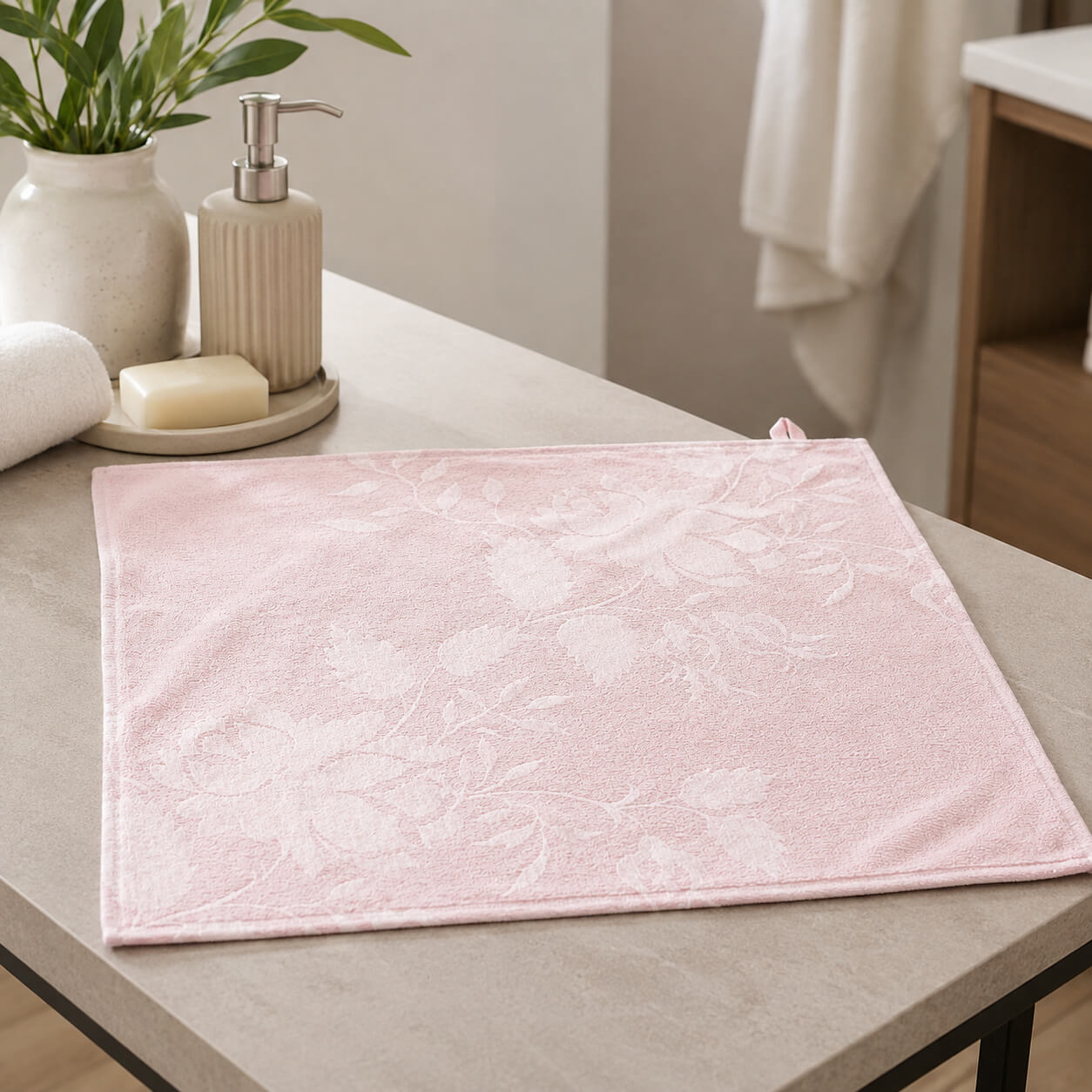 Royal Boch Fleurs Rouges Kitchen Towel in Pink