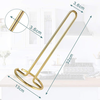 Tissue Holder Standing Rack with Weighted Base for Kitchen Counter top, Gold
