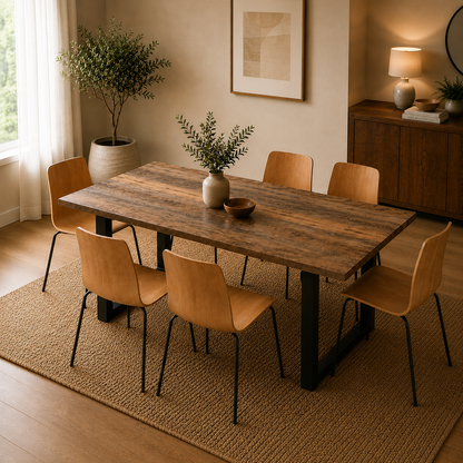 U-Gestell MDF Scratch-Resistant Dining Table with Metal Legs