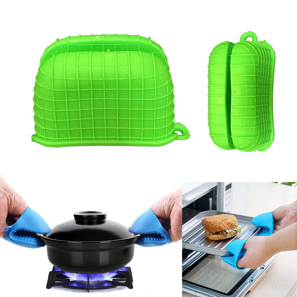 2 Pack Oven Mitt Silicone Pan Pot Holder Heat Resistant Gloves