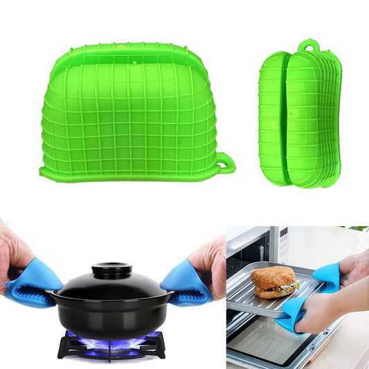 2 Pack Oven Mitt Silicone Pan Pot Holder Heat Resistant Gloves