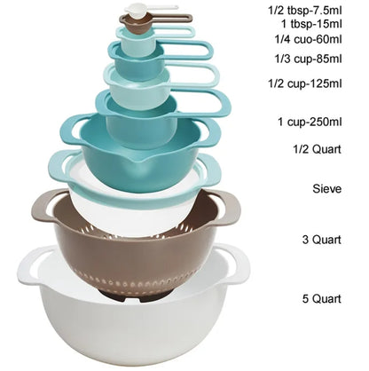 Danny Home 10-Pieces Nesting Measuring & Mixing Bowls