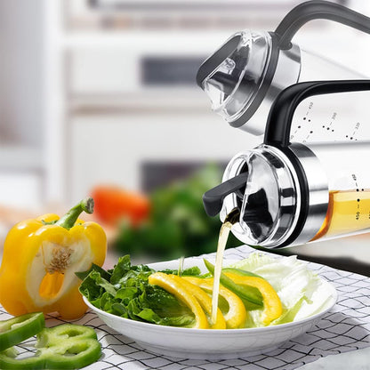 Automatic Cap Glass Olive Oil Dispenser Bottle 550-ml