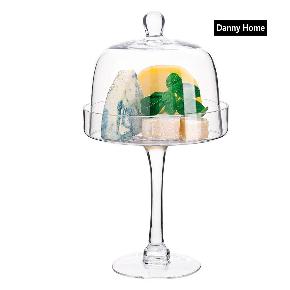 Danny Home Glass Cheese Platter With Dome