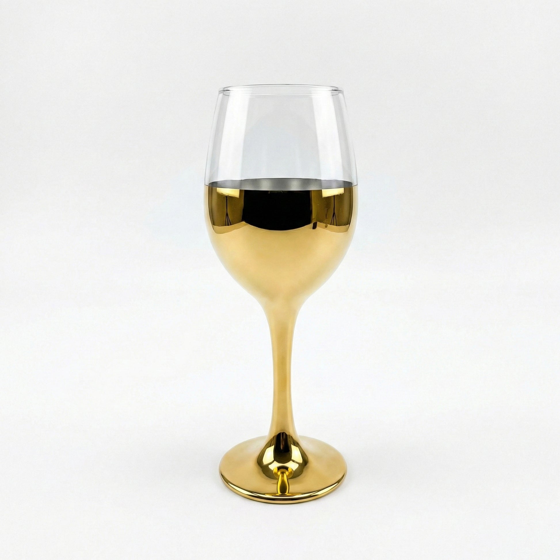 6-Pcs Elegant & Smooth Beverages Wine Glass – Gold 360ml #3075-1