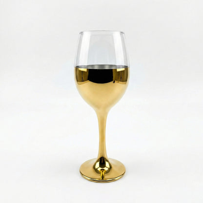 6-Pcs Elegant & Smooth Beverages Wine Glass – Gold 360ml #3075-1
