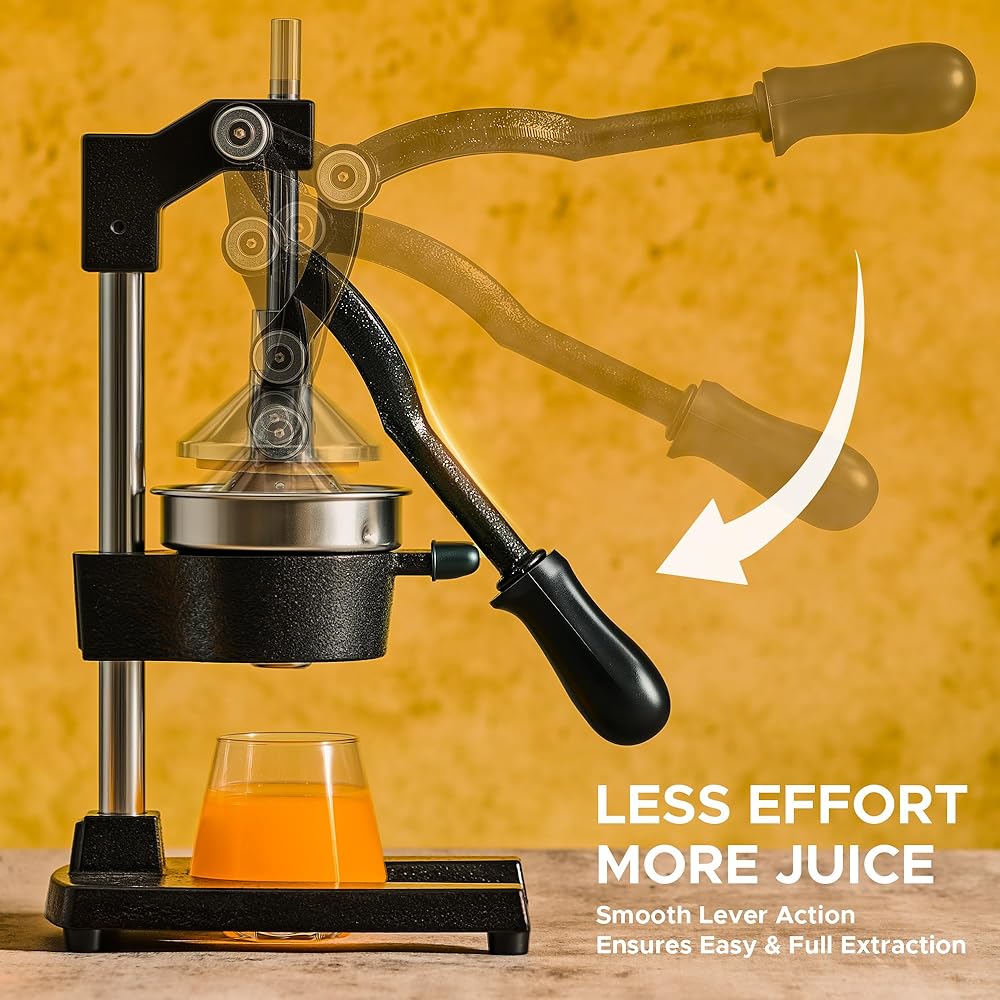 Stainless Steel Hand Press Juicer, Cast Iron Professional Citrus Juicer, Heavy Duty Manual Orange Juicer YC-058