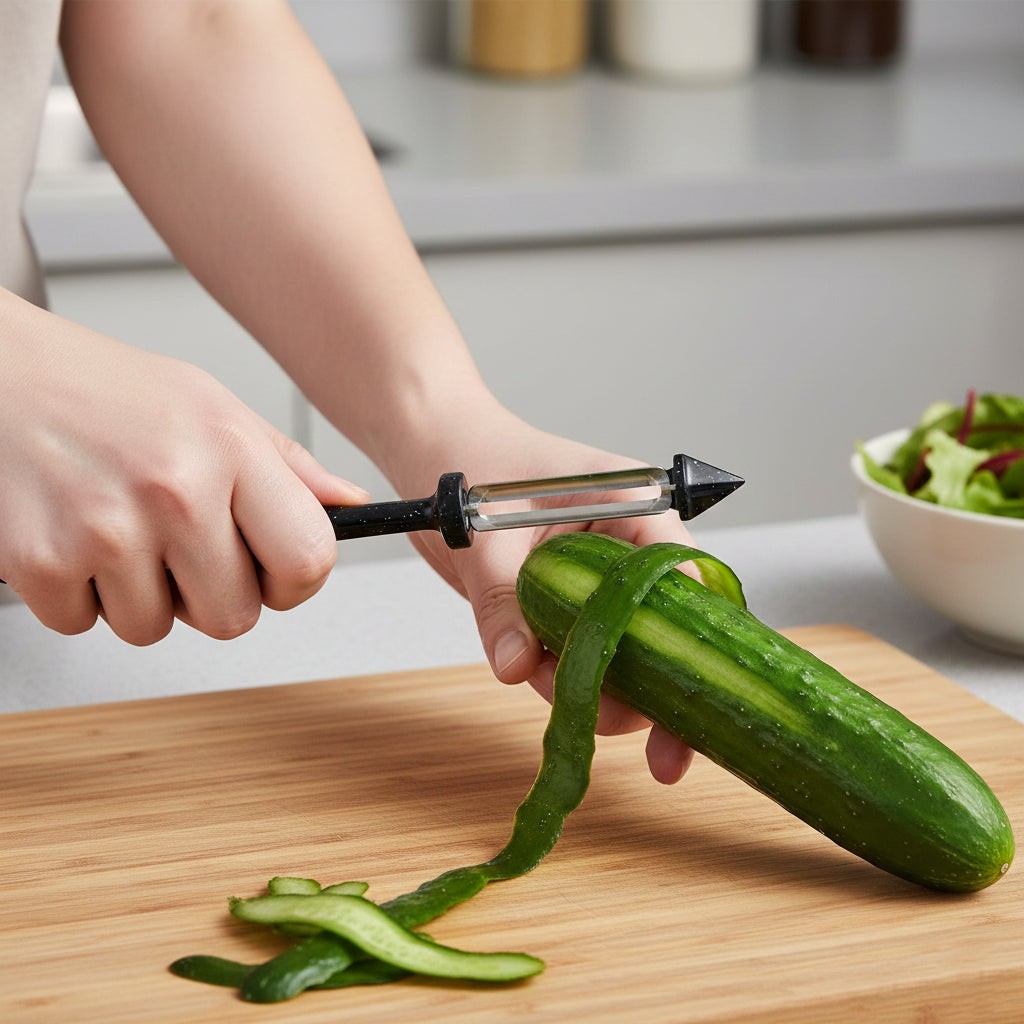 Stainless Steel Premium Vegetable Peeler With Metal Handle Black Granite