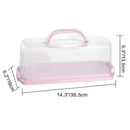 Plastic Bread  cake Box with Portable Handle