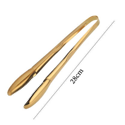 Gold Tongs Stainless Steel Kitchen Clip Cooking Utensils