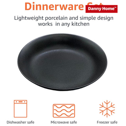Danny Home 8-Inch Porcelain Deep Plate 1-Piece