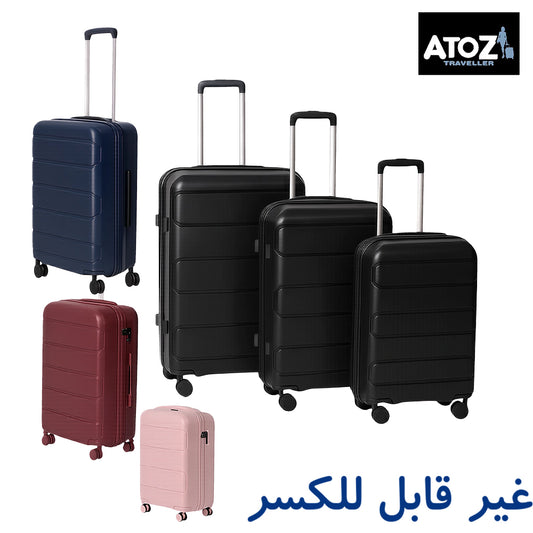 AtoZ Traveler, PP 100% Unbreakable Luggage Set of 3 Pcs,