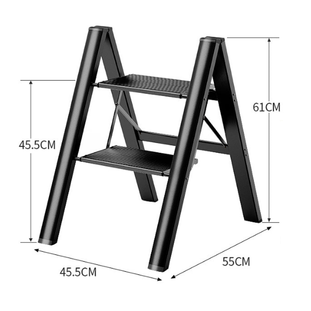 2 Step Ladder, Folding Step Stool with Wide Anti-Slip Thickened Pedal